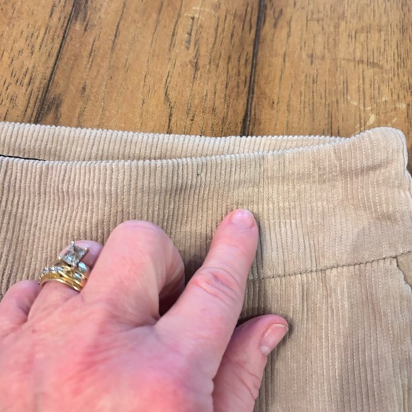 Zara Basics Corduroy Pleat Skirt, Small, Cream/Tan, Preppy Academia Office Retro - Picture 8 of 12